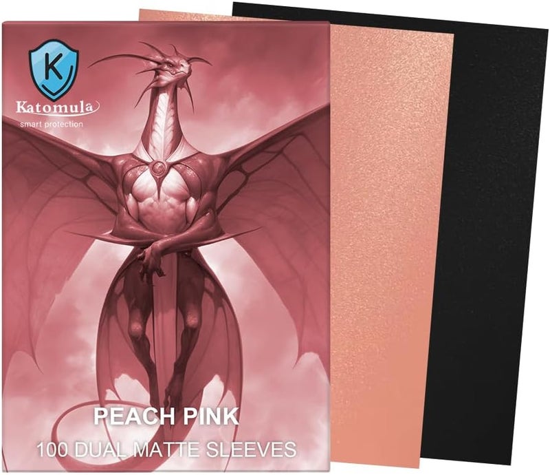 Katomula Peach Pink Dual Matte Card Sleeves, Card Sleeves for MTG, Standard Card Sleeve for MTG, PKM, Flesh & Blood - Image 2